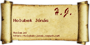Holubek Jónás névjegykártya